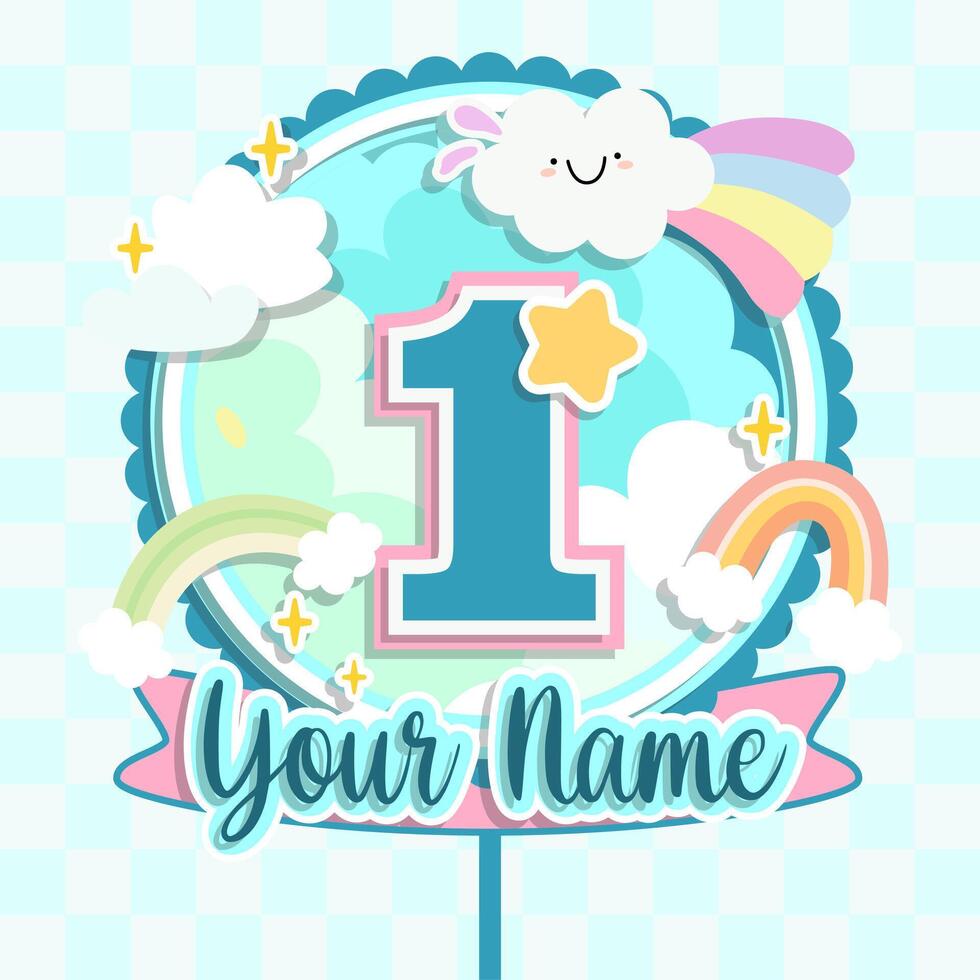 cake topper decoration design vector