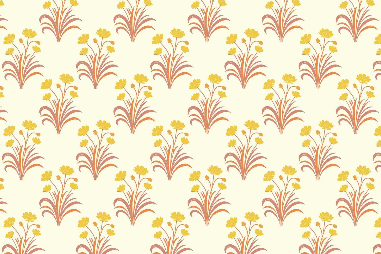 Seamless Floral Pattern Featuring Detailed Abstract Botanical Flowers and Leaf Designs Ideal for Fashion Fabric, Home Decor, and Digital Print Use vector