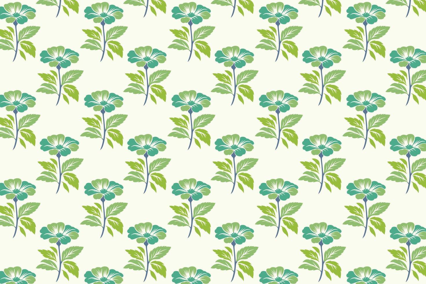 Seamless Floral Pattern with Abstract Botanical Flowers and Leaf Accents for Fashion Fabric, Home Decor, and Digital Print Design vector