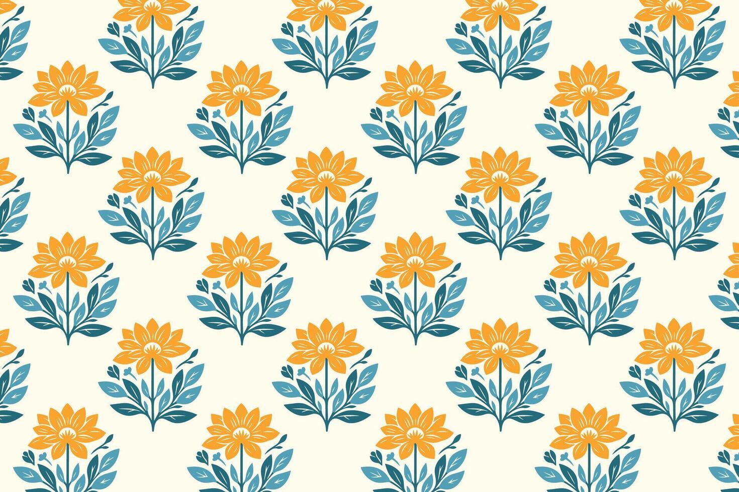 Vibrant Seamless Floral Pattern with Pink and Yellow Botanical Blossoms, Leaf Accents, and Natural Elements for Fashion Fabric and Digital Print Design vector