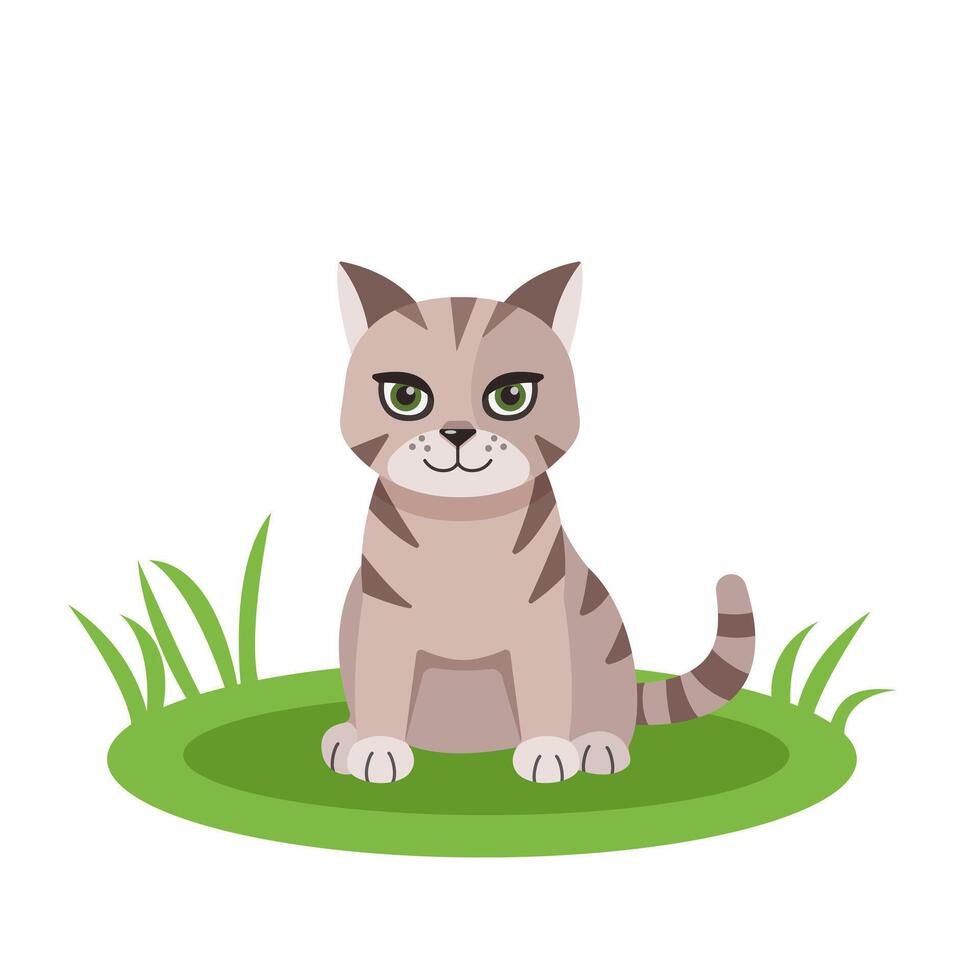 Cute cat , illustration, cat silhouette on white background, eps, , cat , Cat print. Cute kitten. vector