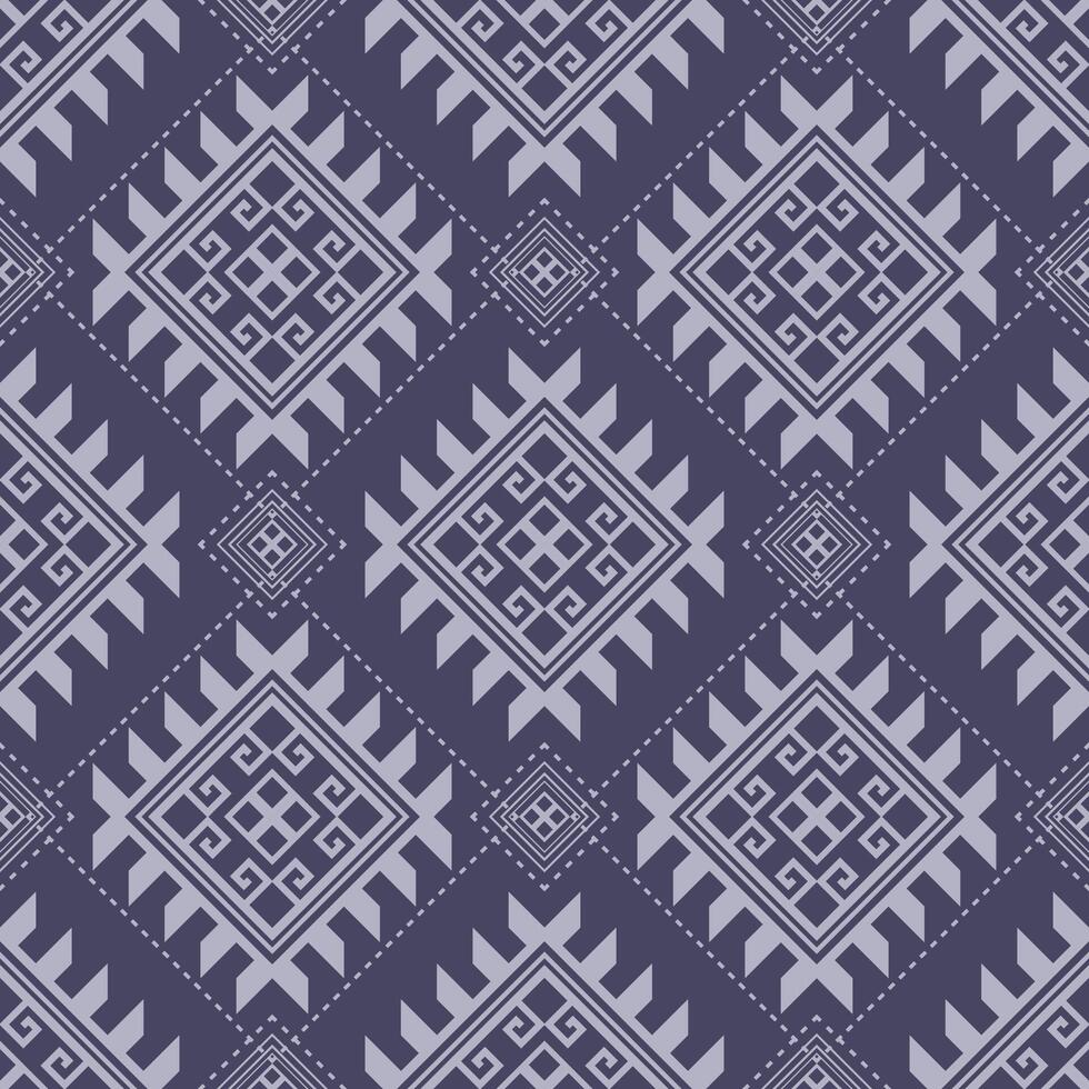 Ethnic tribal design with authentic Navajo and Aztec patterns Native American motifs inspired by traditional textiles blue geometric shapes seamless, repeating fabric modern decor and textile art vector