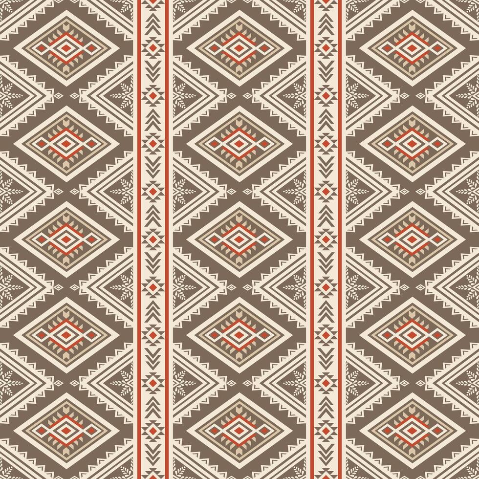 A vintage tribal brwon Navajo and Aztec, crafted with a blend of geometric and ikat patterns. Rich in Native American tradition, wall art, carpet, or decorative textiles vector