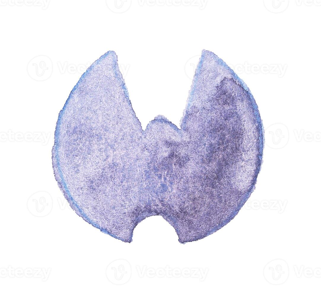 W letter. Purple wing-shaped texture on white background reflecting abstract art and modern design trends. photo