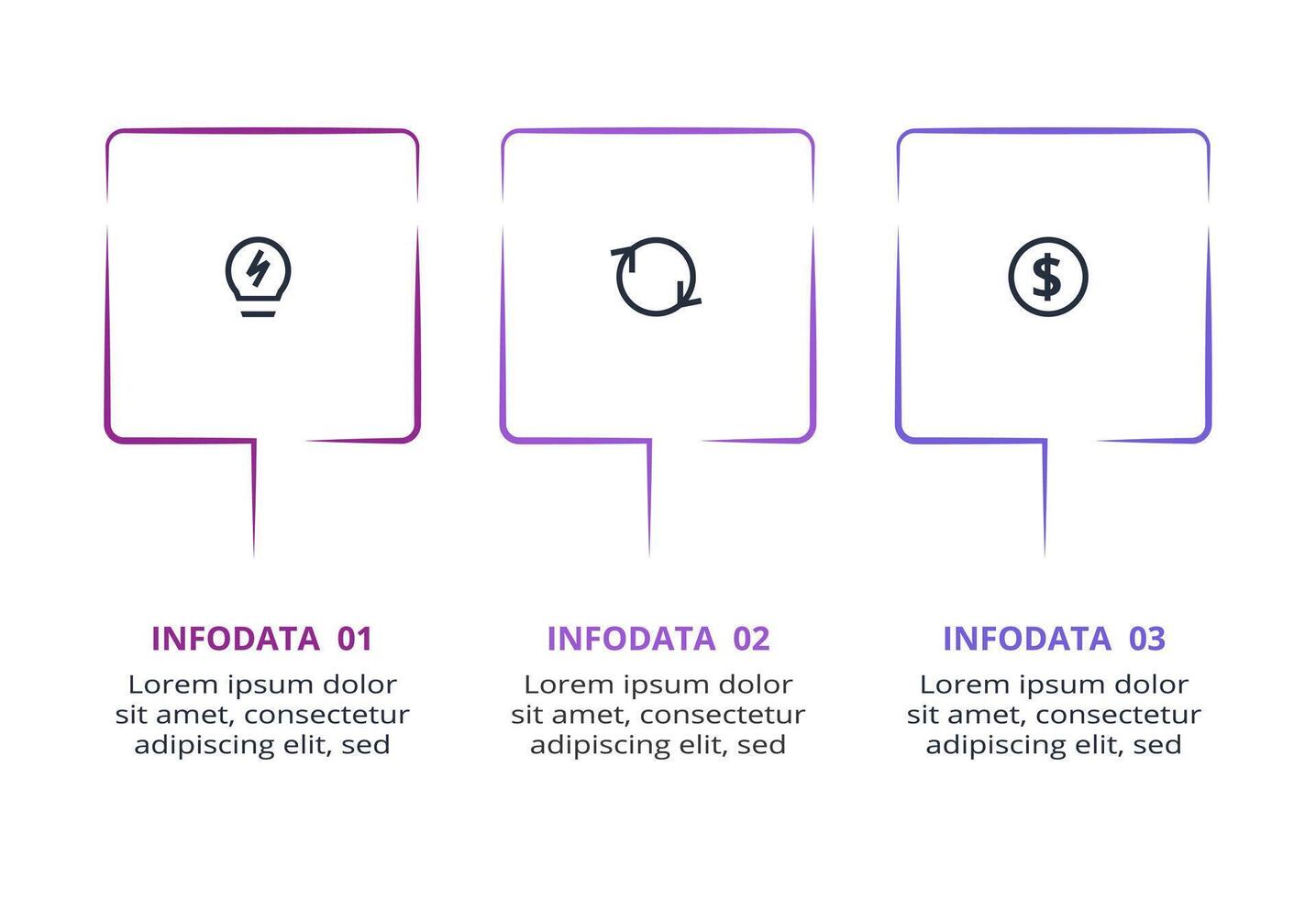 Creative concept for infographic with 3 steps, options, parts or processes. Business data visualization. vector