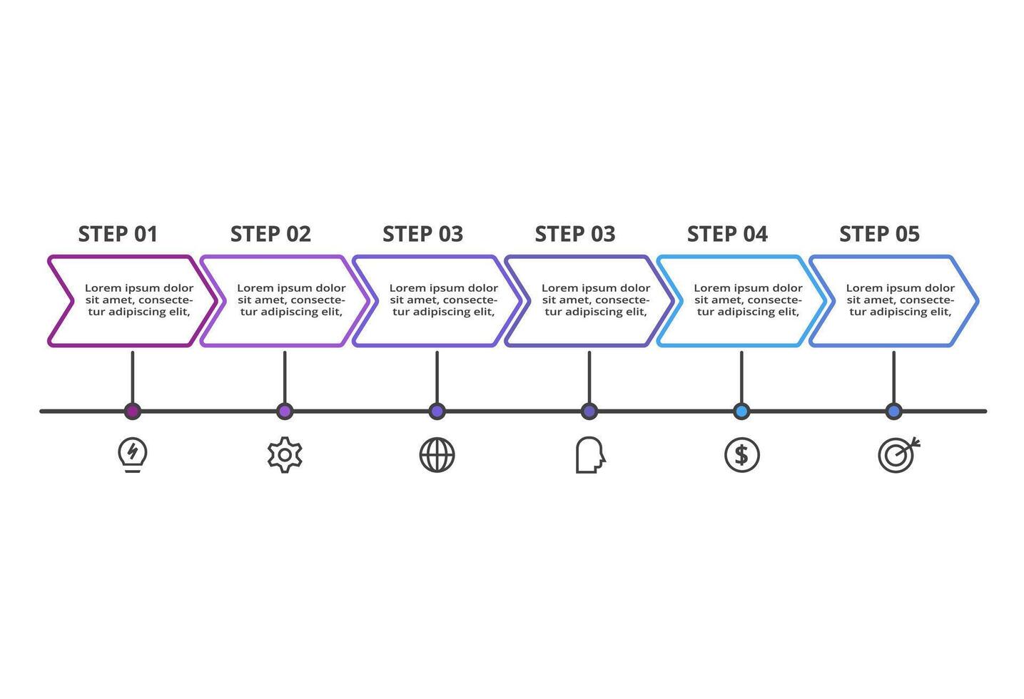 Creative concept for infographic with 6 steps, options, parts or processes. Business data visualization. vector