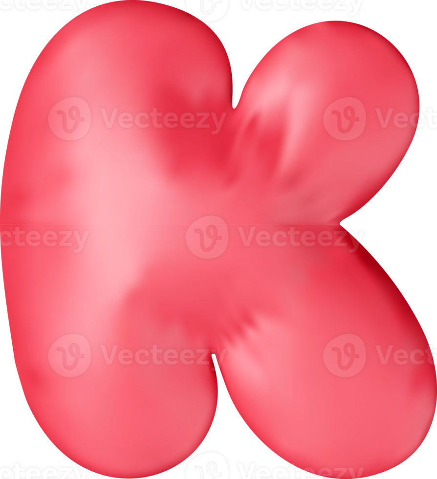 3d red alphabet balloon single letter K png