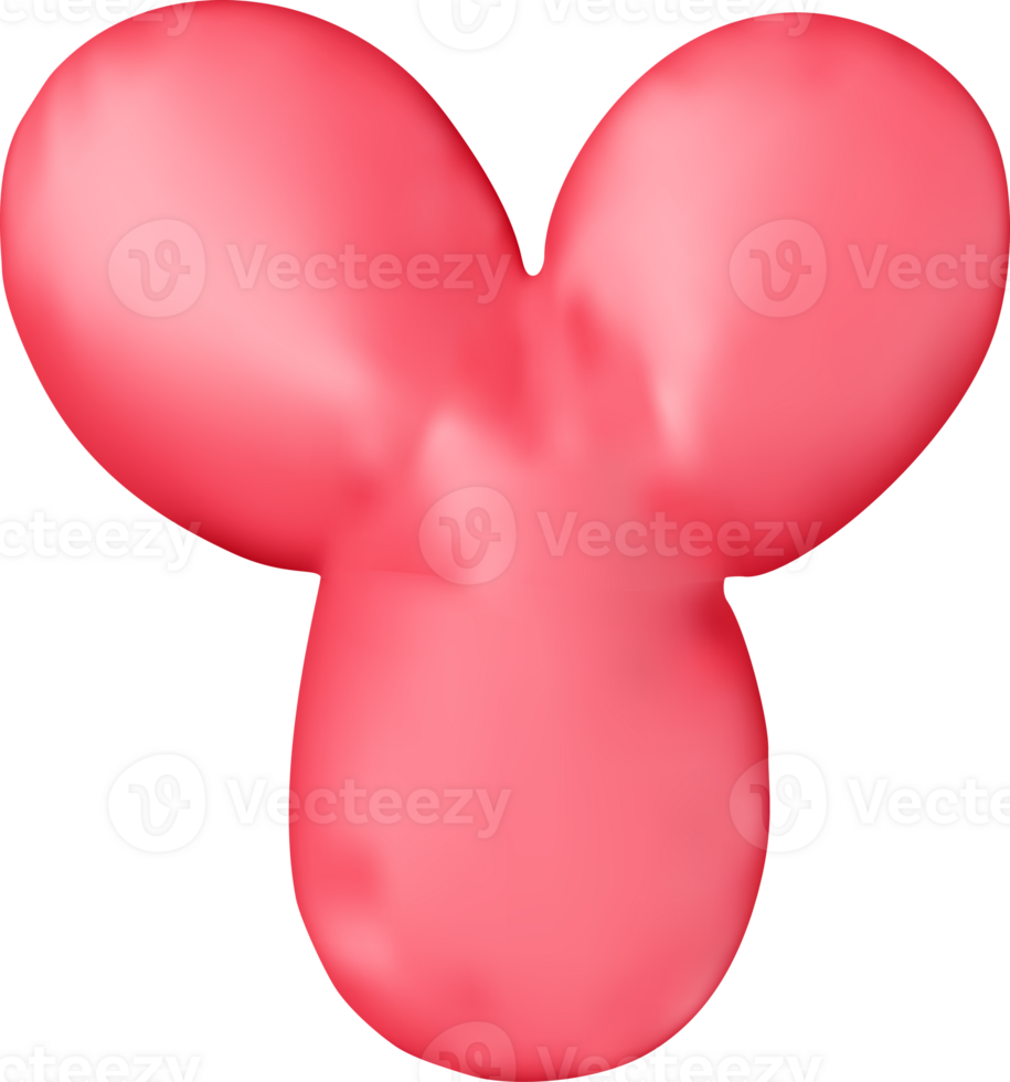 3d red alphabet balloon single letter Y png