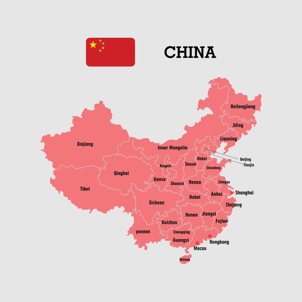 map of china administrative province vector