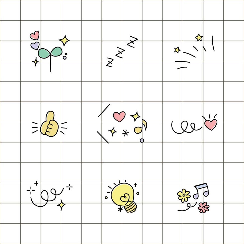 hand drawn cartoon expression doodle vector