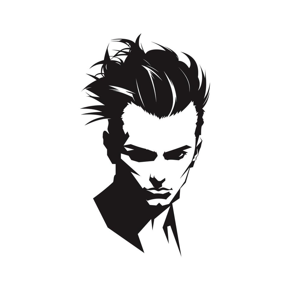 cool guy silhouette art concept vector