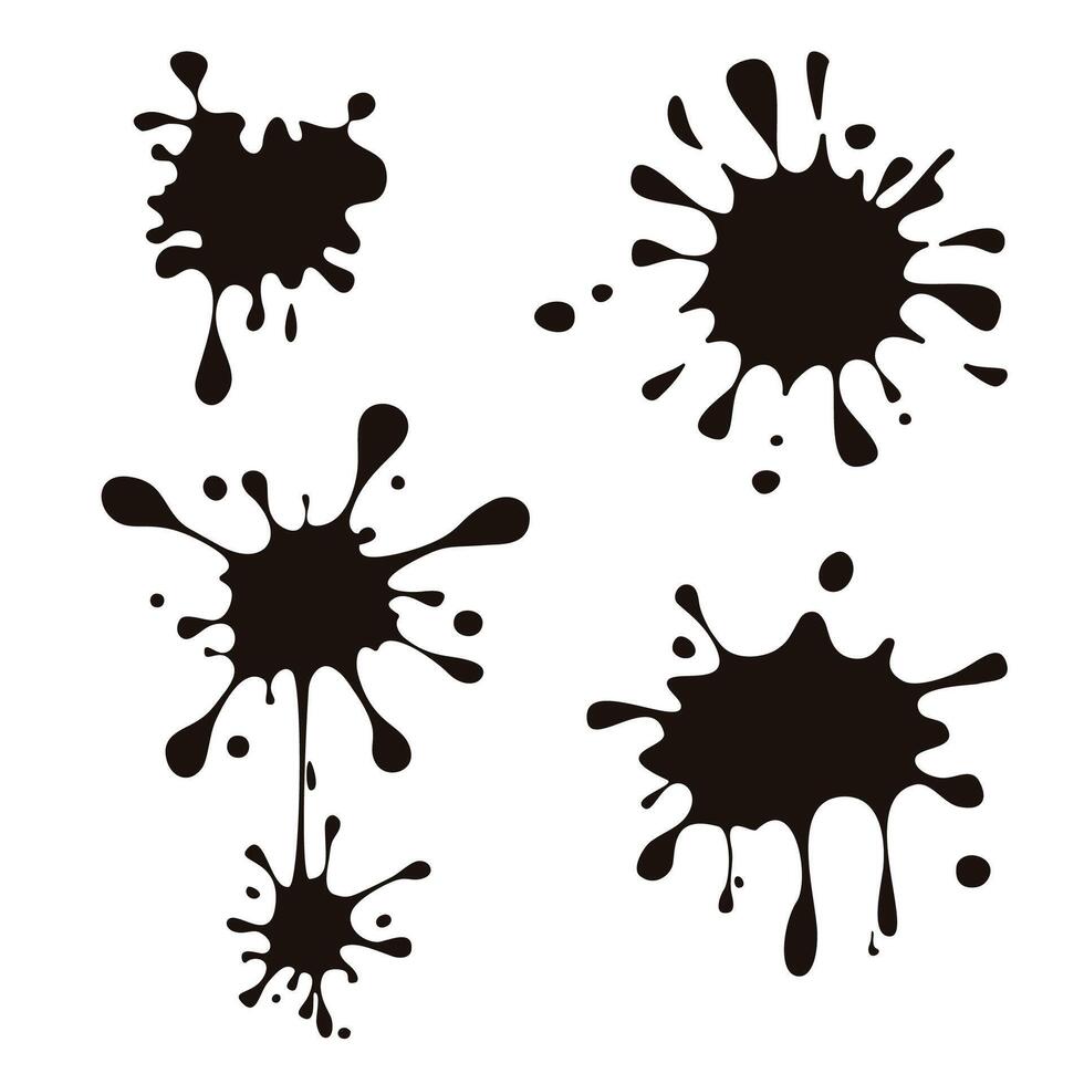 set of splatters paint drop vector