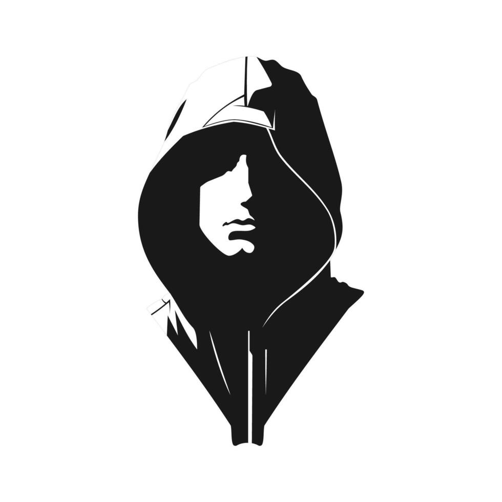 man in hoodie art silhouette vector