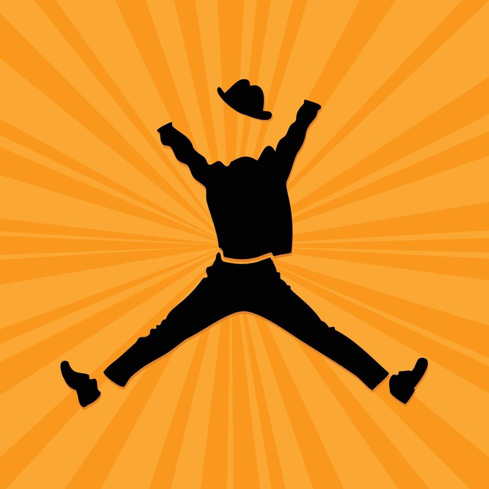invisible man happy jumping silhouette vector