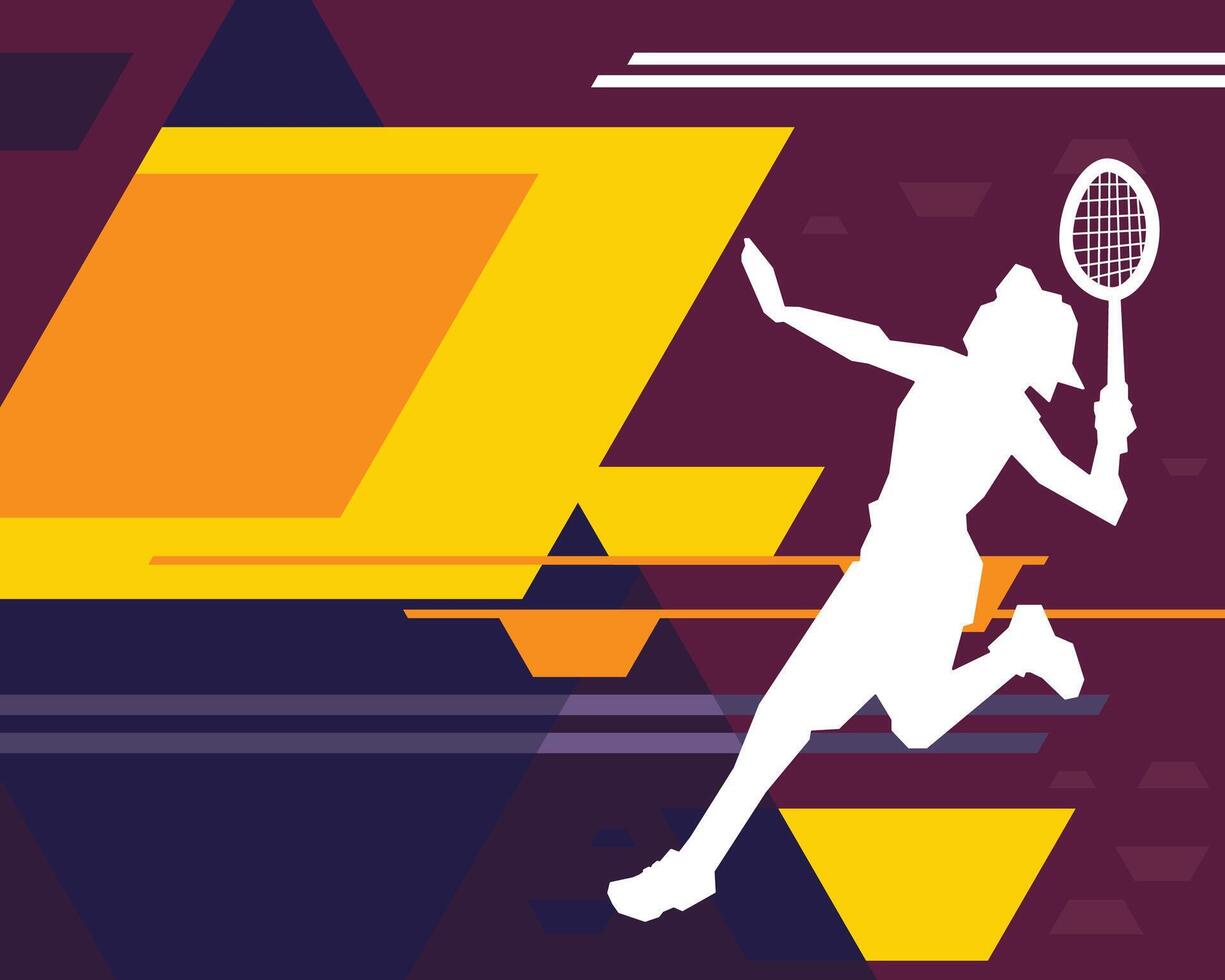 abstract badminton player poster background vector