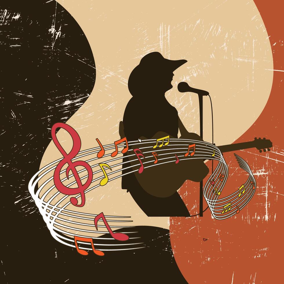 country music live performance poster vector
