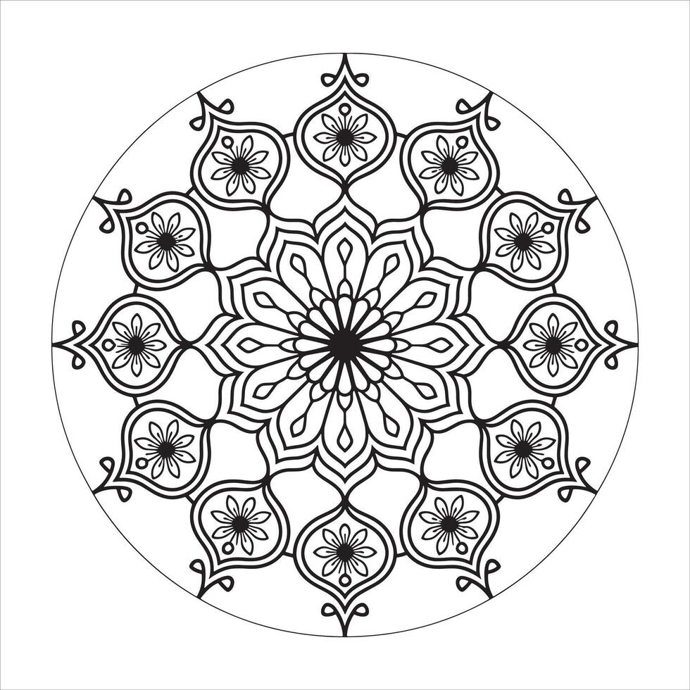 Mandala Silhouettes Set for Print Digita vector