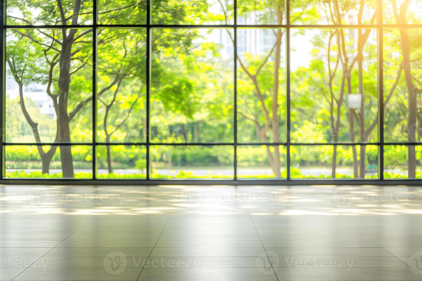 Blur window with city view background - vintage effect style pictures. photo