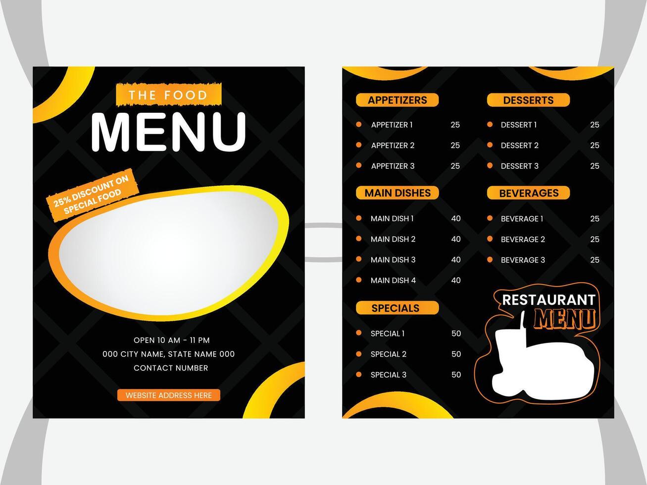 Restaurant food menu template design vector