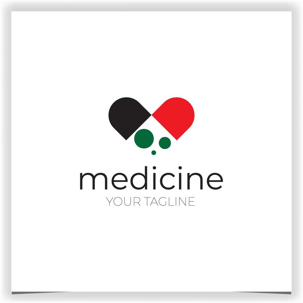 A medicine logo with a heart shape is suitable for a pharmacy logo vector