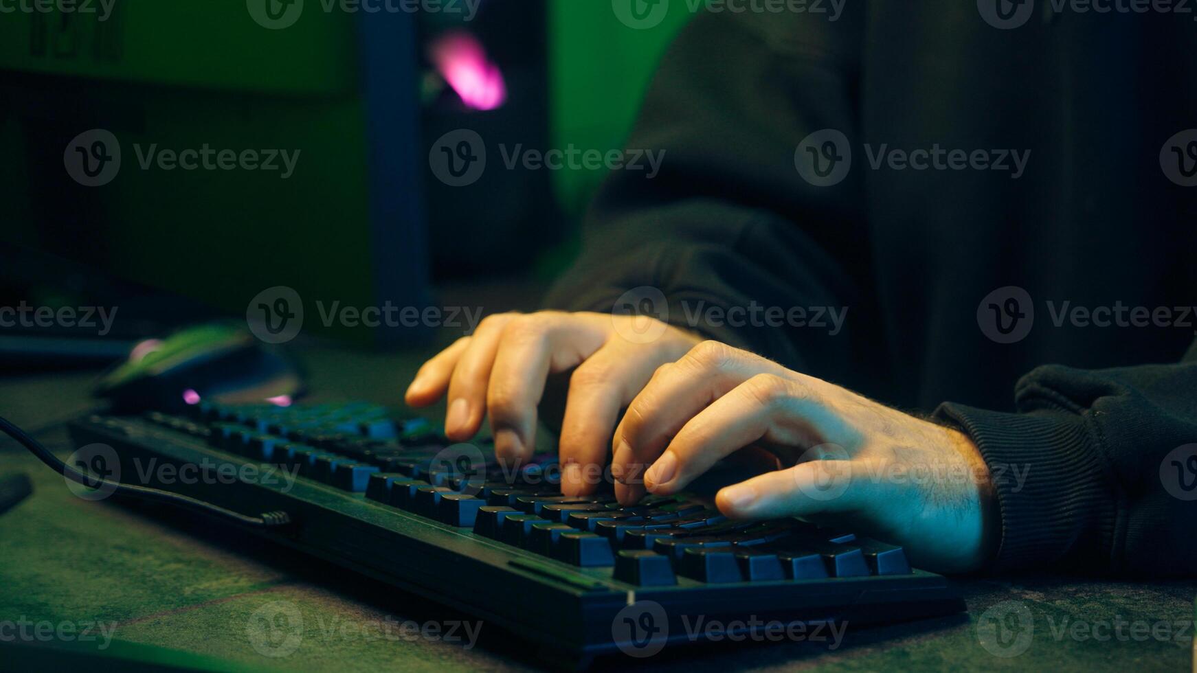 Programmer man keyboard computer typing hacker internet networking online professional software cyber tech security pc web coding browsing gaming player developer server monitor connect electronic guy photo