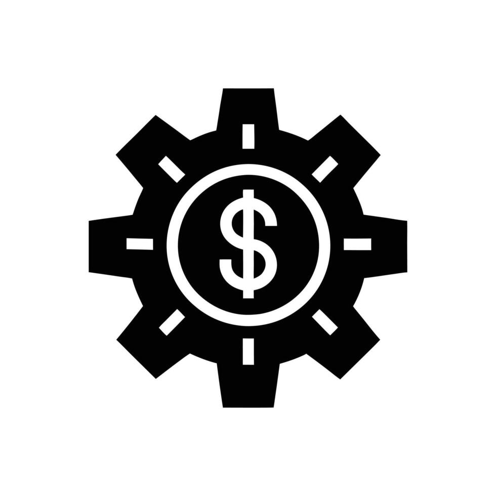 Finance Gear Icon with Dollar Symbol - Illustration of Money and Mechanism Concept vector