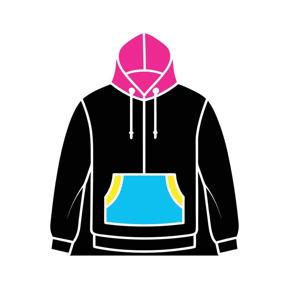 Colorful Hoodie Icon - Simple Illustration of Fashionable Hoodie Design vector