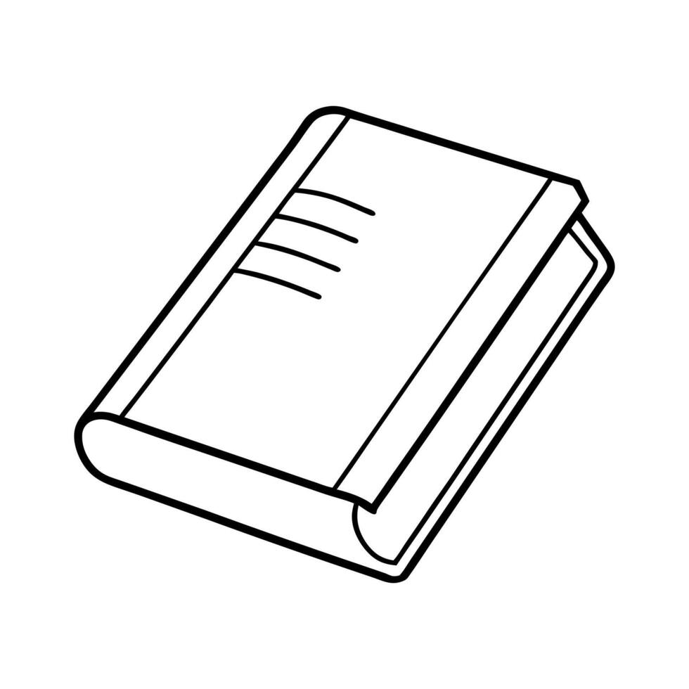 Book Icon Line Art - Simple Illustration of a Closed Book vector