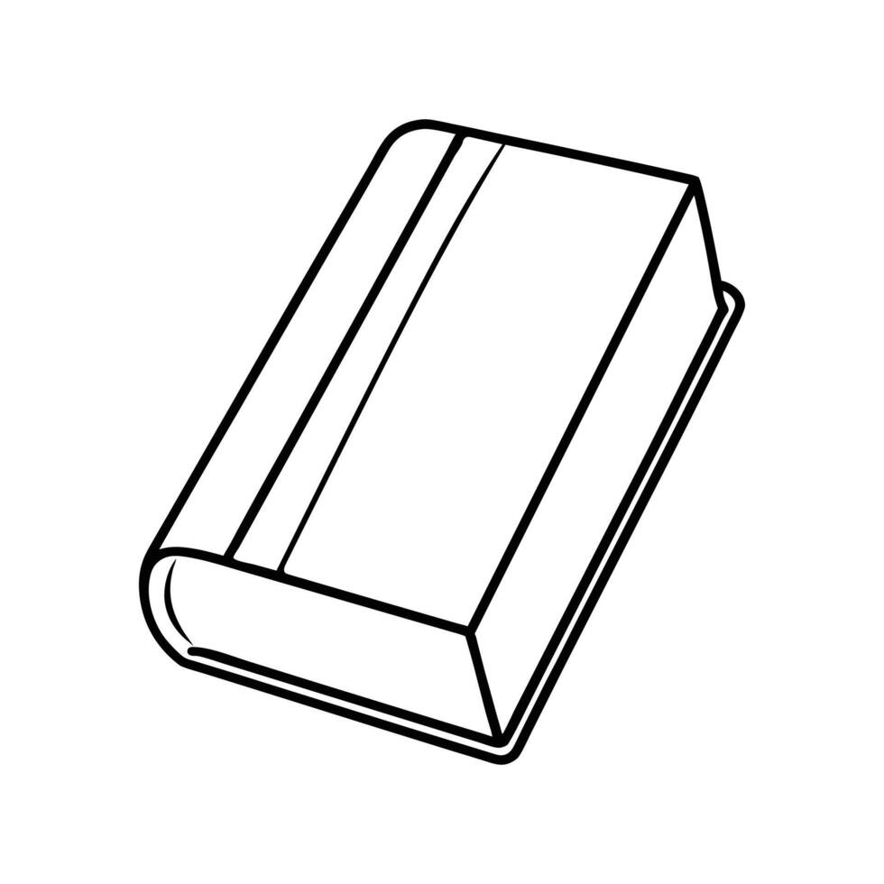 Closed Book Line Art Icon - Simple Illustration of a Hardcover Book vector