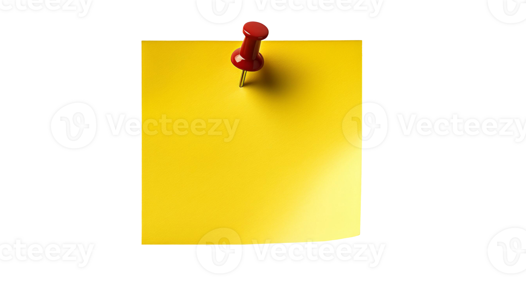 Yellow Sticky Note Pinned Clip Art for Messages and Reminders png