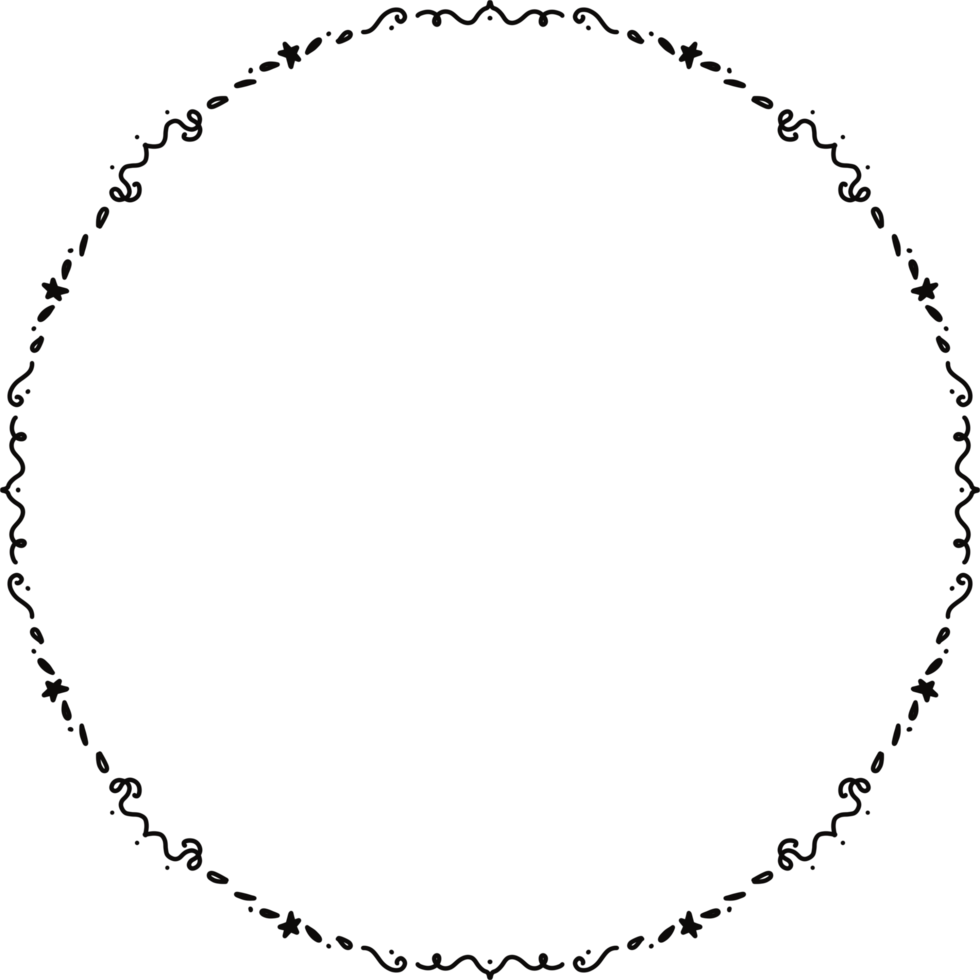 minimal style Black color circle frame png