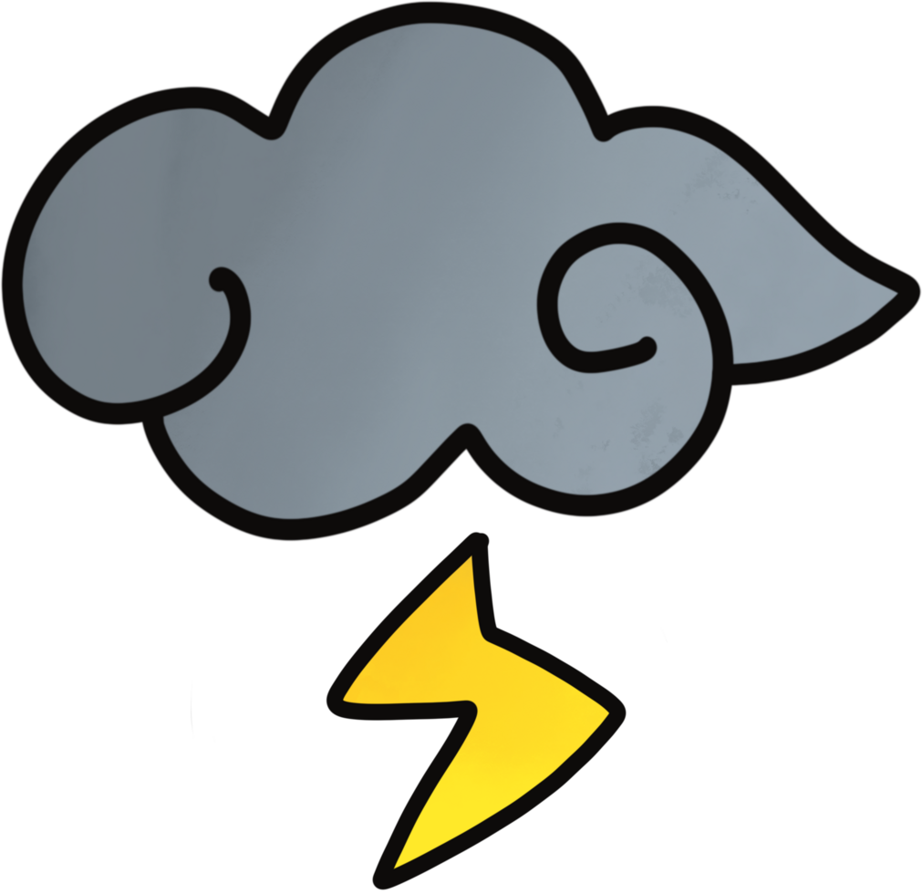 Thunder cloud for decoration, weather concept png
