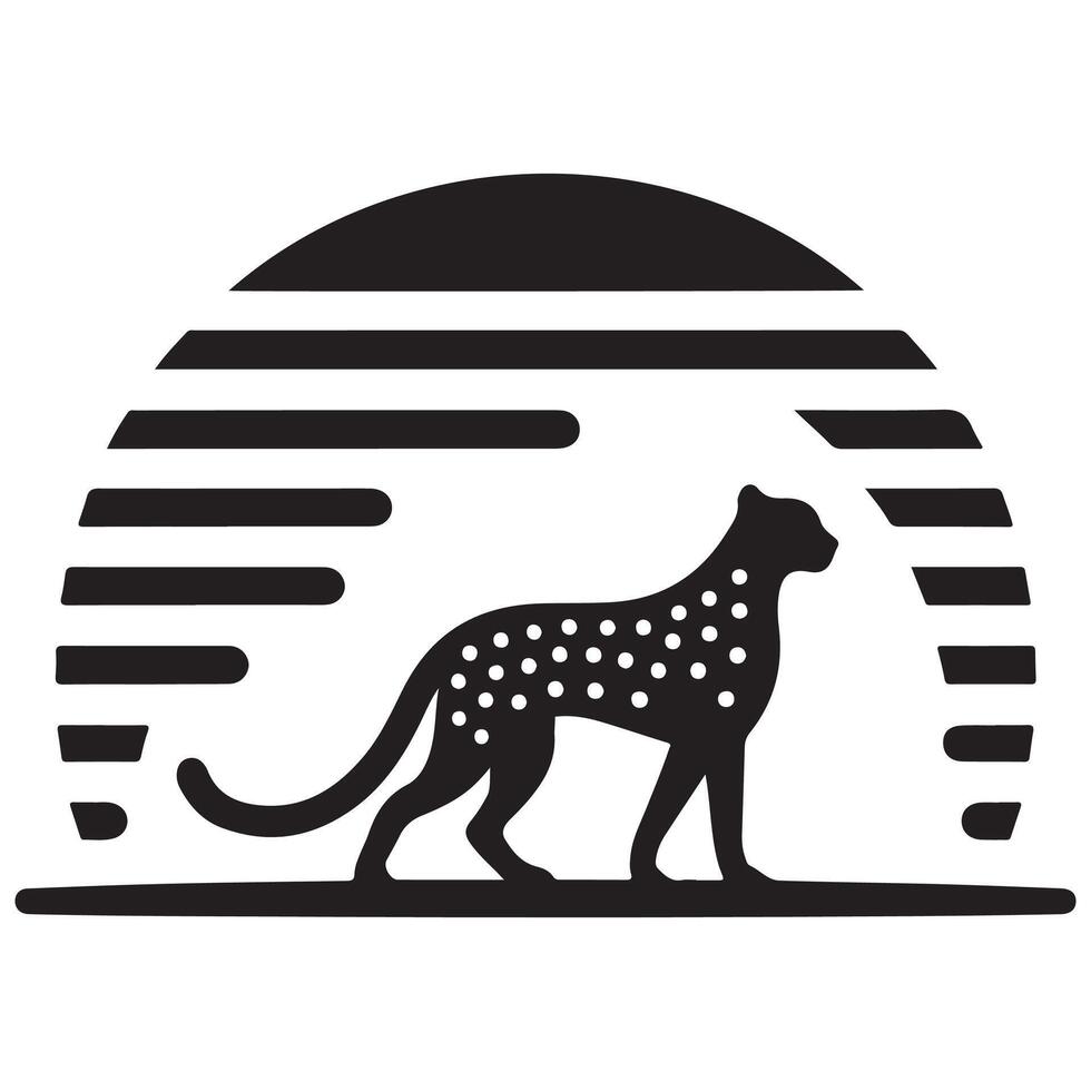 Unique Cheetah Silhouette Art vector