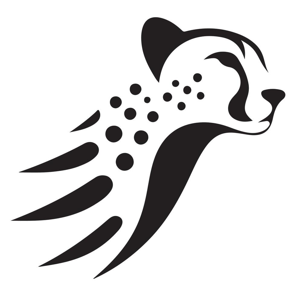 Cheetah Head Silhouette Art vector