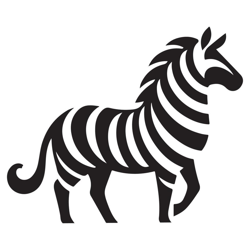 Abstract Zebra Silhouette Design in Bold Black and White Style vector