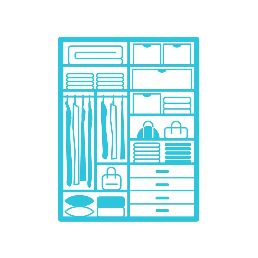 Closet, organization. Isolated on white background. vector