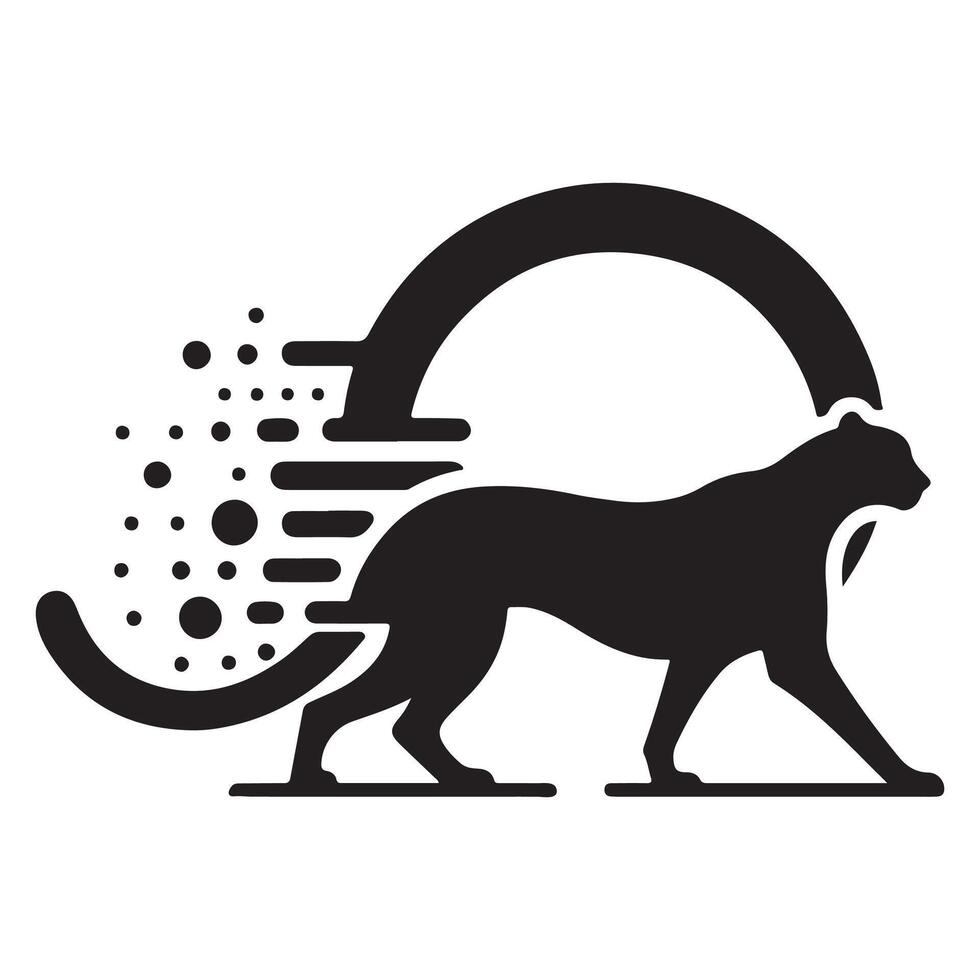 Unique Cheetah Silhouette Design vector