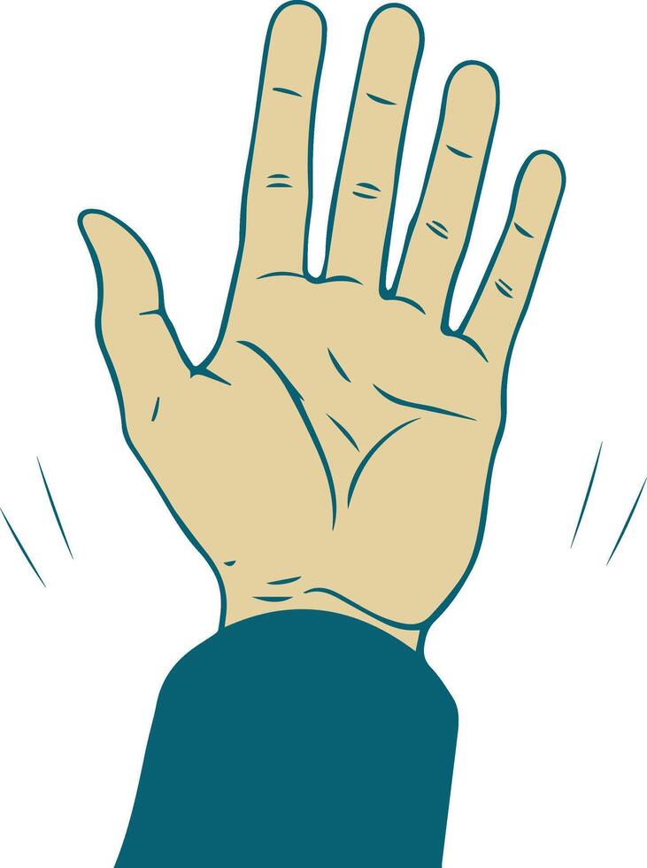 a cartoon hand reaching up to the sky vector