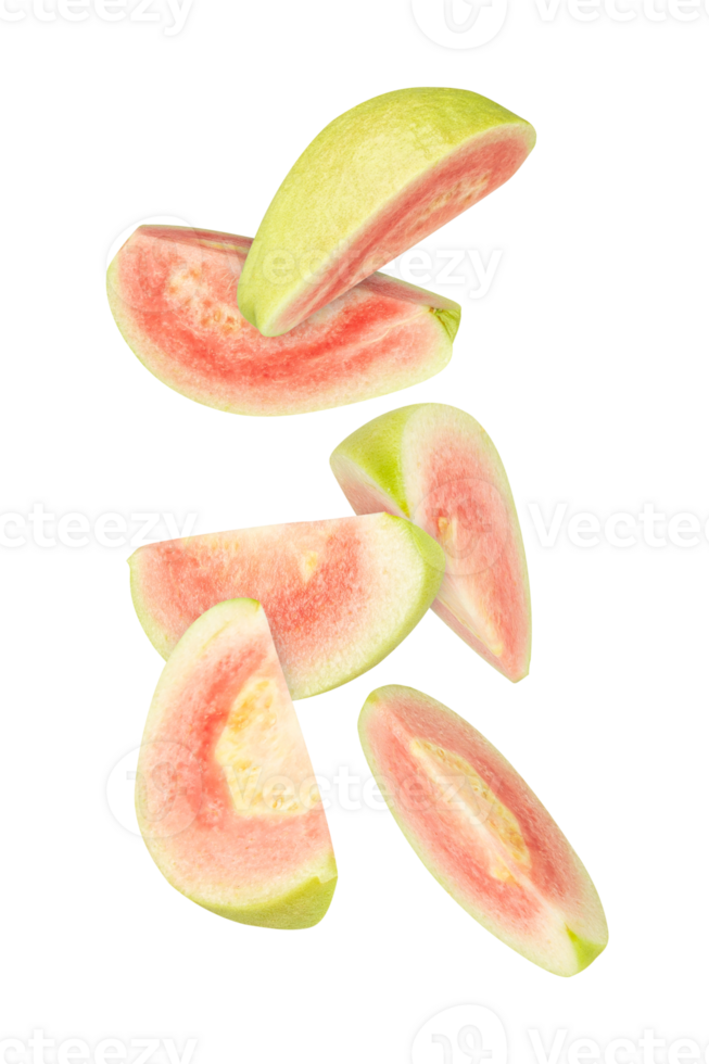 Falling Pink Guava, cutout, full depth of field png