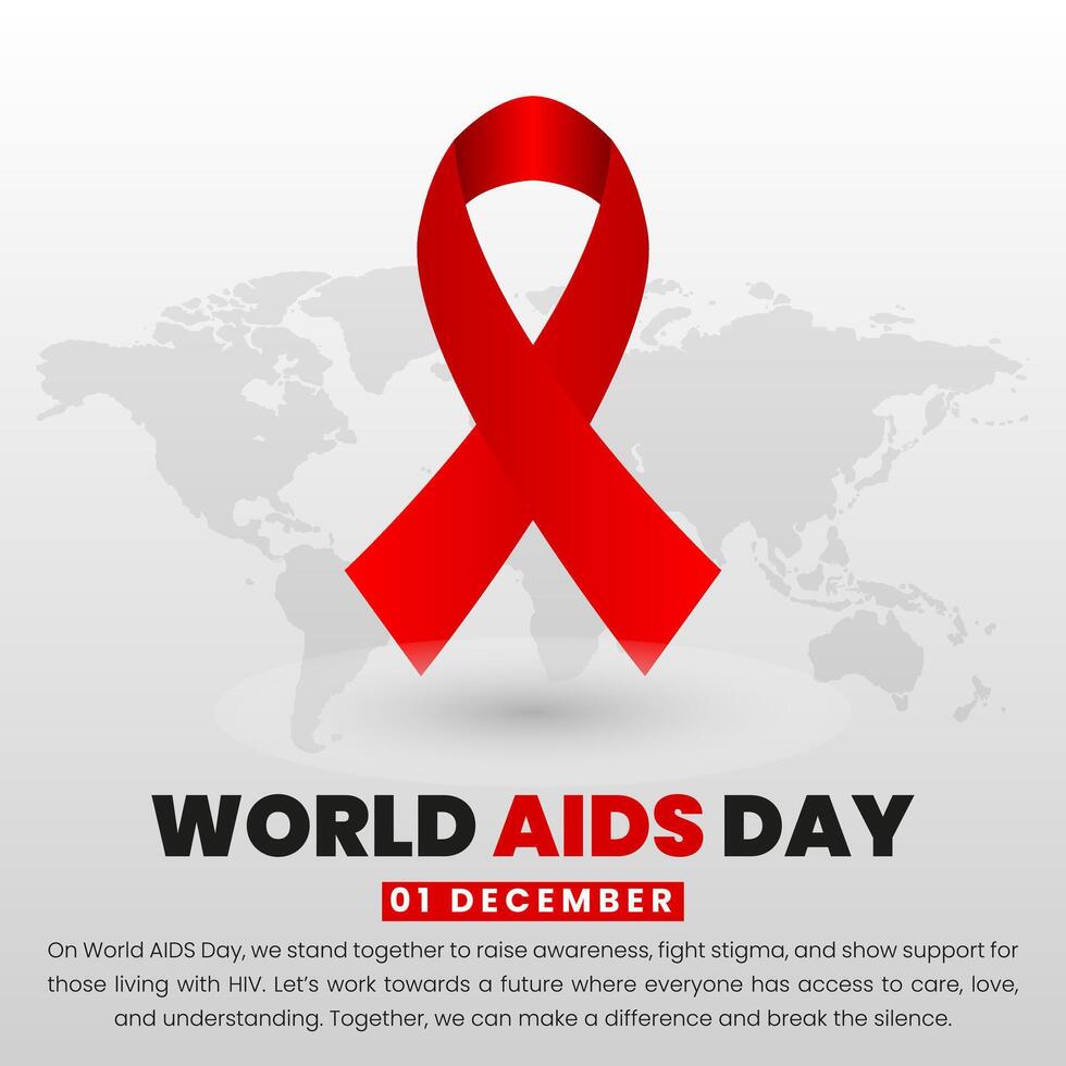 World AIDS Day Red Ribbon Symbol of HIV Prevention and Education vector