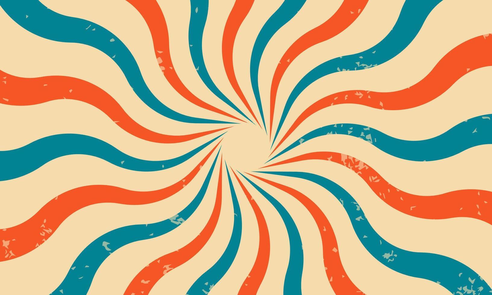 Retro Twisted Rays with Vintage Sunburst Style Background vector
