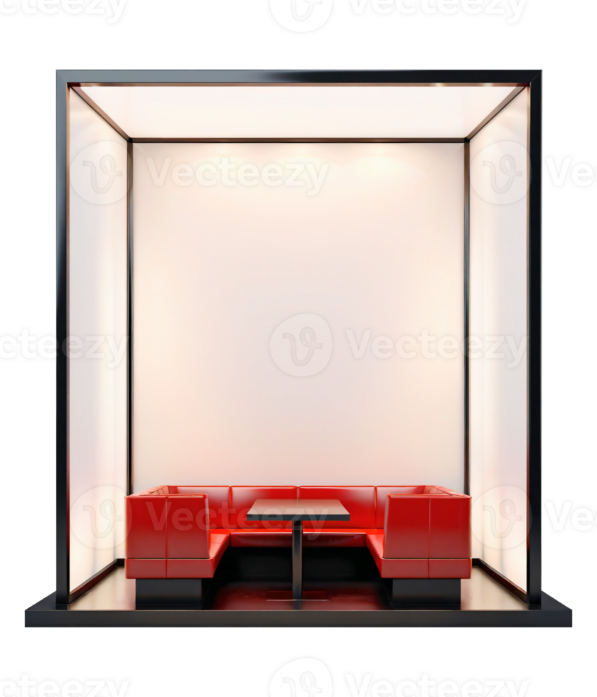 Box Booth Design Mockup for Branding and Logo Exhibition png