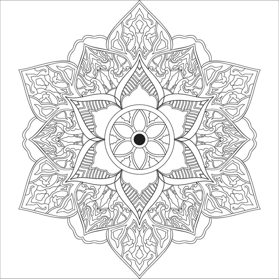 Mindful Mandalas Stress Relief Coloring Pages for Adults vector