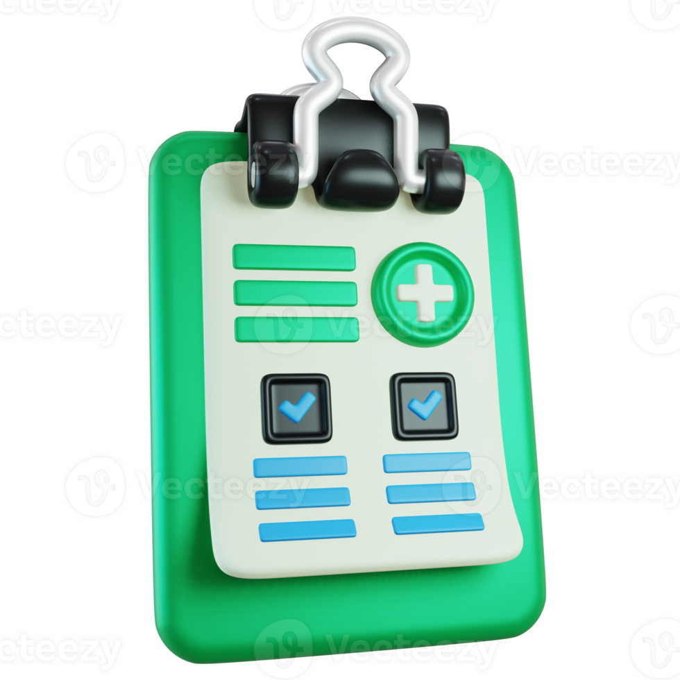 medical record 3d illustration png