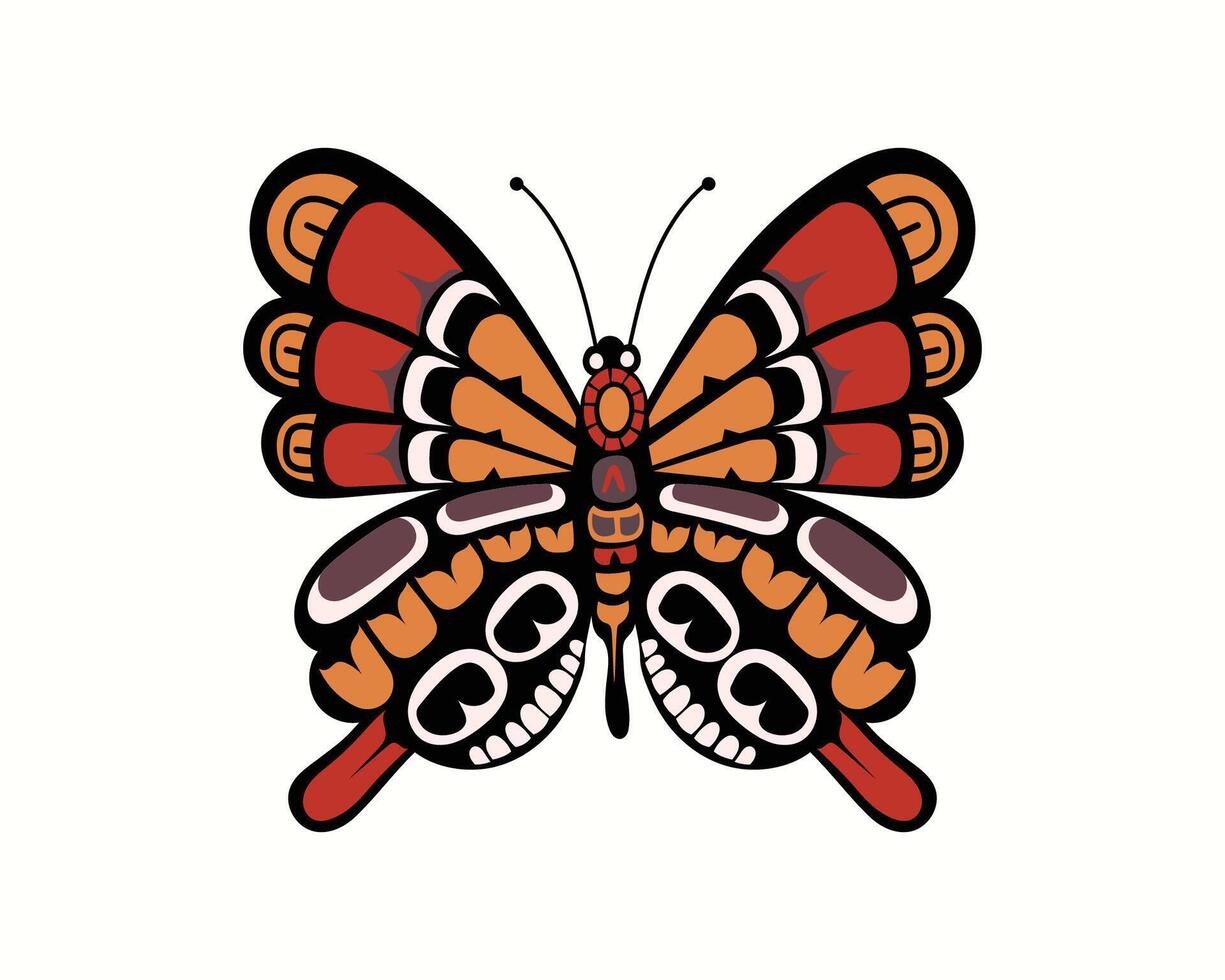 Native Butterfly symbolizes transformation, metamorphosis, beauty, balance, and grace vector