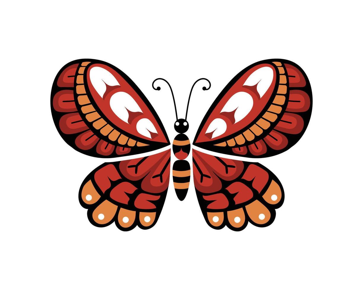 hand drawn Native Butterfly symbolizes transformation, metamorphosis, beauty, balance, and grace illustration vector