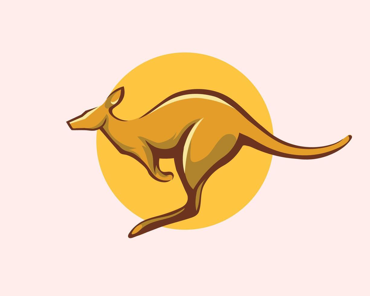 jumping kangaroo colorful vector