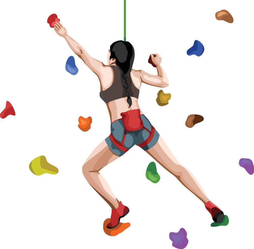 Rock Climbing Girl Sport vector