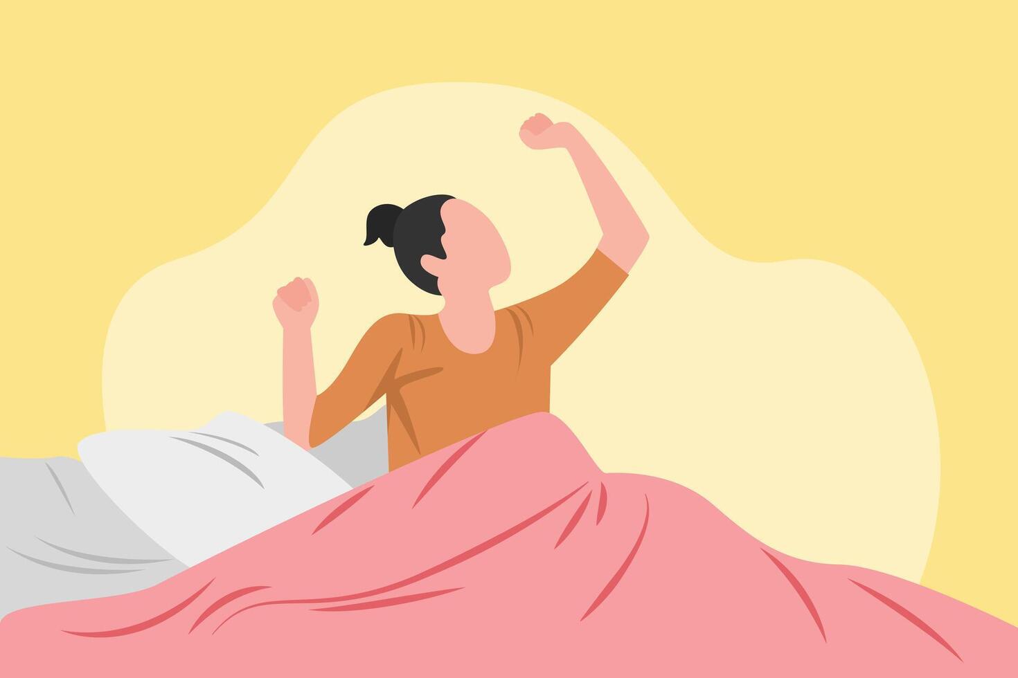 Wake Up concept. Colored flat illustration isolated. vector