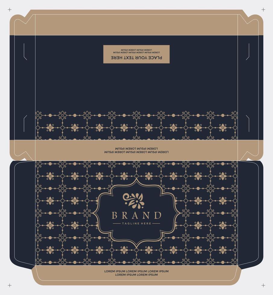 Modern Batik Box Packaging Mockup vector